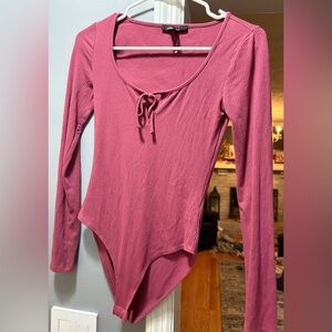 Women’s Forever 21 Ribbed Mauve Pink Top Bodysuit size small